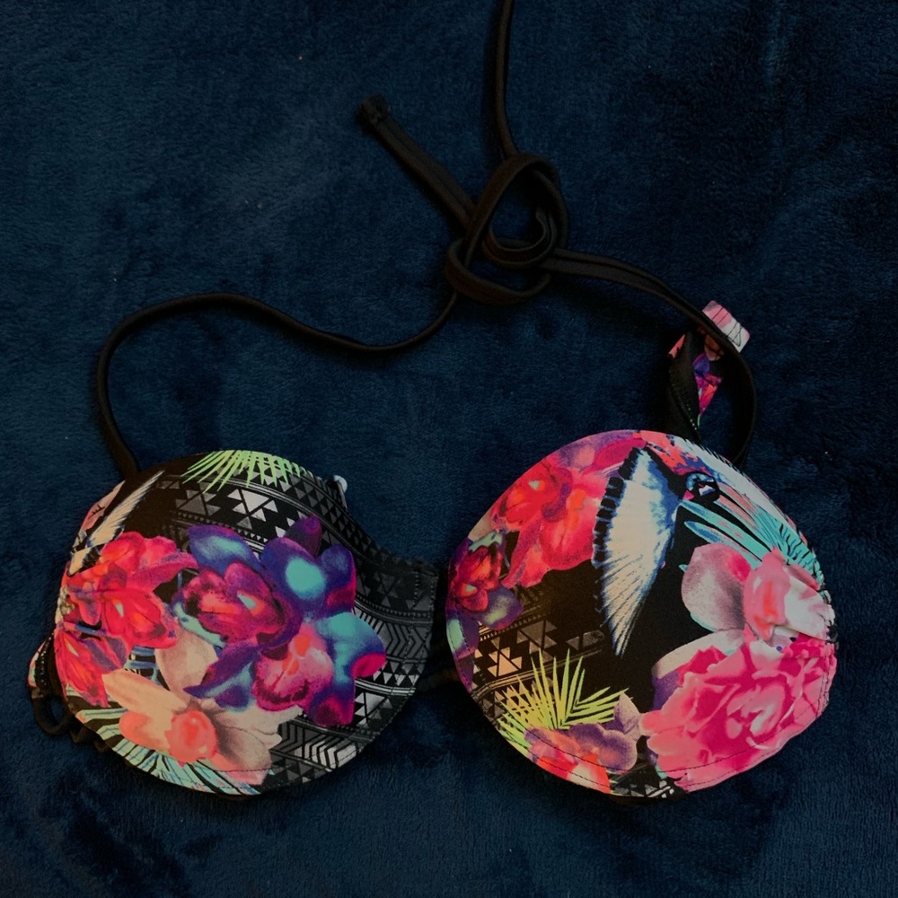 Hawiian Print Push-Up Bikini Top
